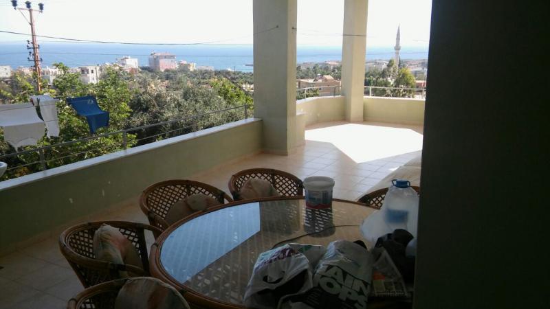 Deniz manzaralı eşyalı kiralık ev Günlük Kiralık Daire Mersin