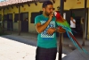 Krmz macaw (ara) papaan